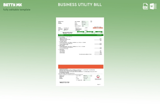 Верзија на деловна сметка за комунални услуги на ОАЕ Абу Даби Дистрибуција Ко